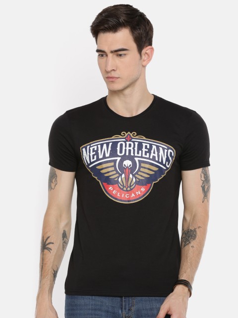 

NBA Men Black Printed Round Neck New Orleans Pelicans T-shirt