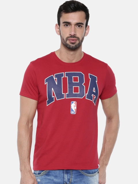 

NBA Men Red Printed Round Neck T-shirt