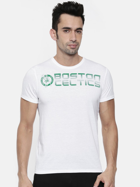 

NBA Men White Printed Round Neck T-shirt
