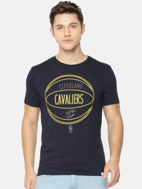 

NBA Men Navy Blue Printed Round Neck T-shirt
