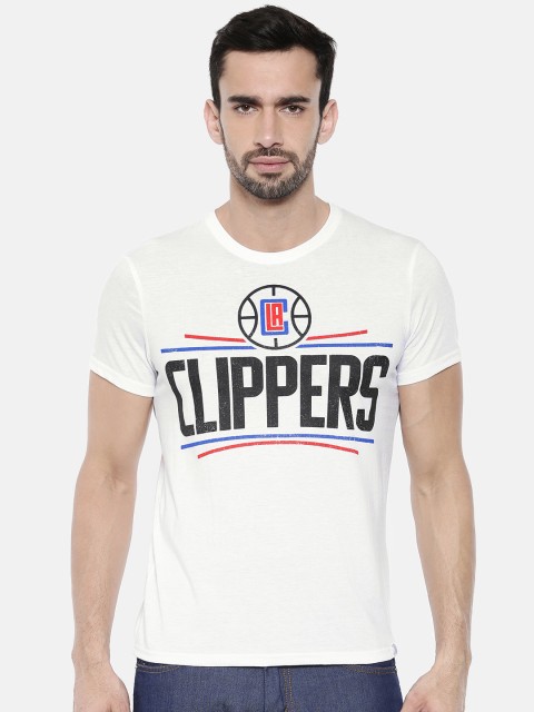 

NBA Men White Printed Round Neck T-shirt