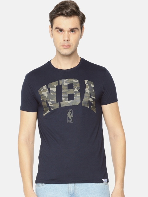 

NBA Men Navy Blue Printed Round Neck T-shirt