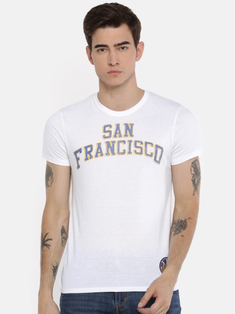 

NBA Men White Printed Round Neck T-shirt