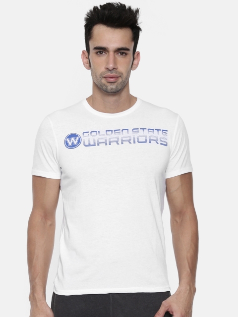 

NBA Men White Printed Round Neck Golden State Warriors T-shirt