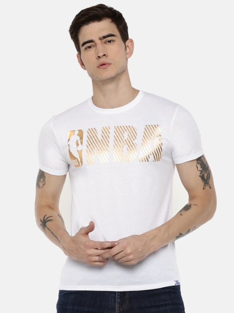 

NBA Men White Printed Round Neck T-shirt
