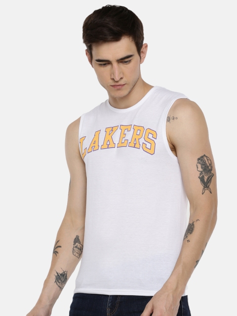 

NBA Men White Printed Round Neck T-shirt