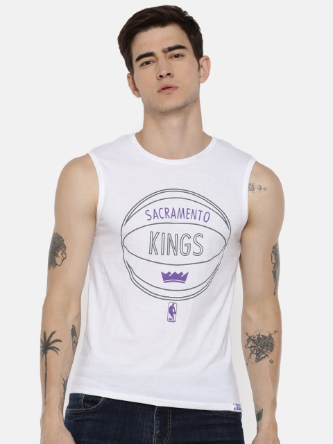 

NBA Men White Printed Round Neck T-shirt