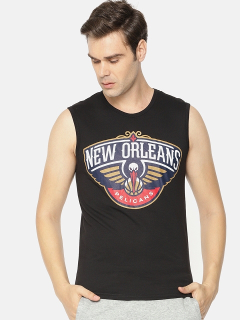 

NBA Men Black Printed New Orleans Pelicans T-shirt