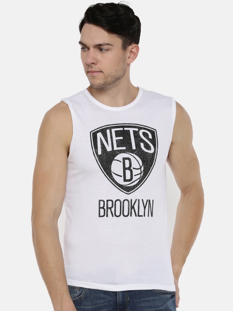 

NBA Men White Printed Round Neck T-shirt