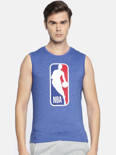 

NBA Men Blue Printed Round Neck T-shirt