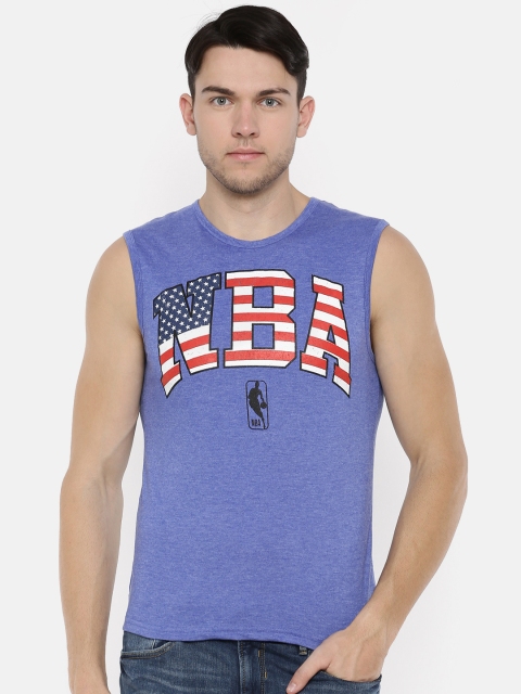 

NBA Men Blue Printed Round Neck T-shirt