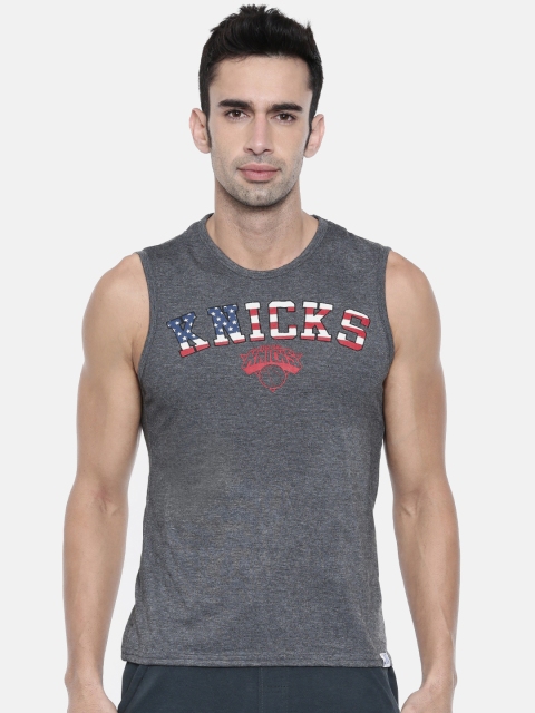 

NBA Men Charcoal Grey Printed Round Neck T-shirt