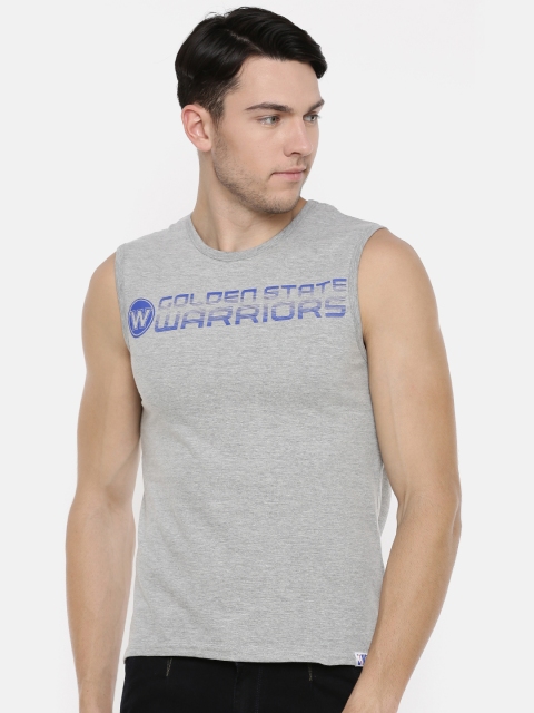

NBA Men Grey Melange Printed Round Neck T-shirt