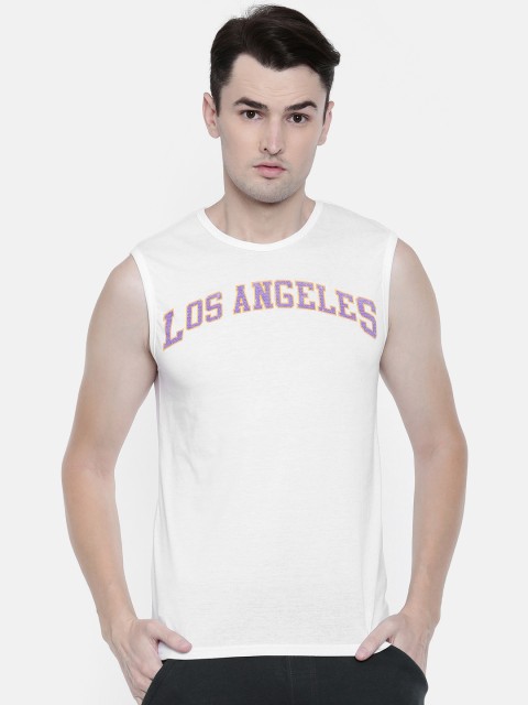 

NBA Men White Printed Round Neck T-shirt