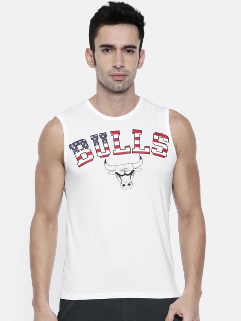 

NBA Men White Printed Round Neck T-shirt