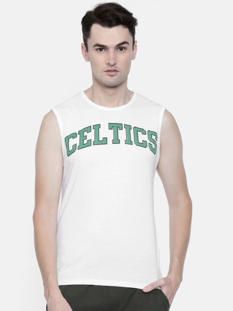 

NBA Men White Printed Round Neck T-shirt