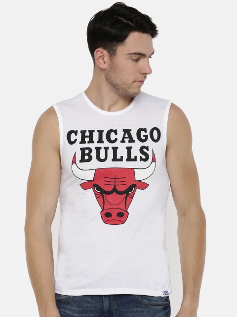 

NBA Men White Printed Round Neck T-shirt