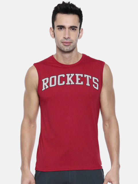 

NBA Men Red Printed Round Neck T-shirt
