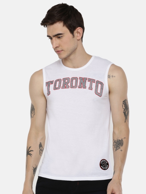 

NBA Men White Printed Round Neck T-shirt