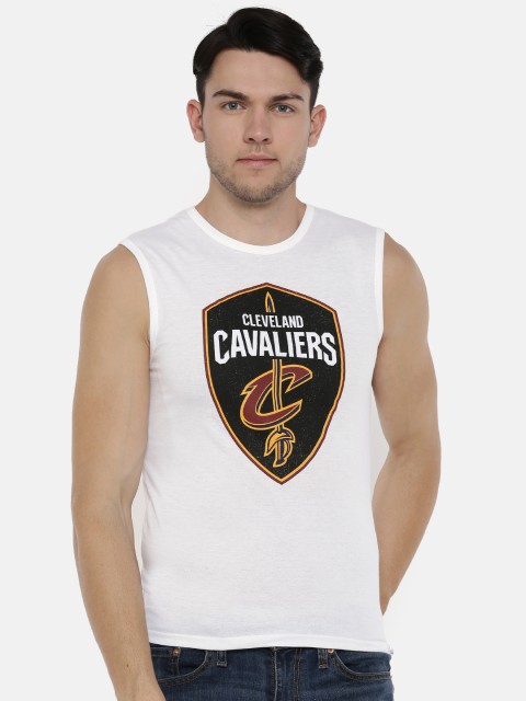 

NBA Men White Printed Round Neck T-shirt