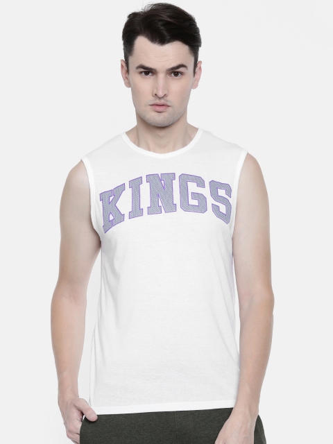 

NBA Men White Printed Round Neck T-shirt