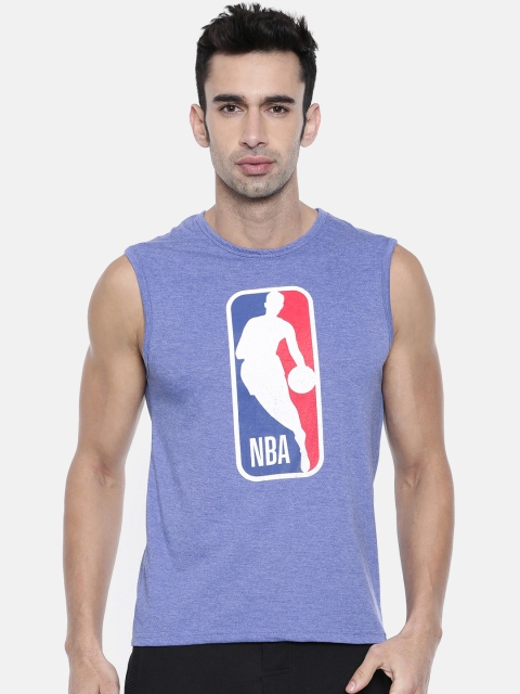 

NBA Men Blue Printed Round Neck Sleeveless T-shirt