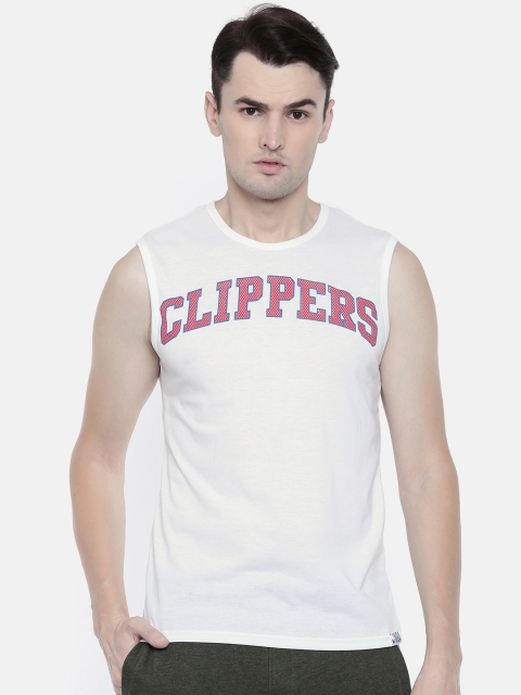

NBA Men White Printed Round Neck T-shirt