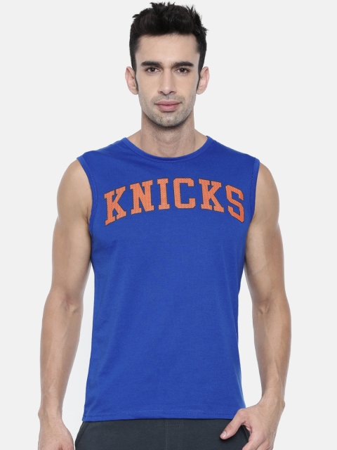 

NBA Men Blue Printed Round Neck T-shirt