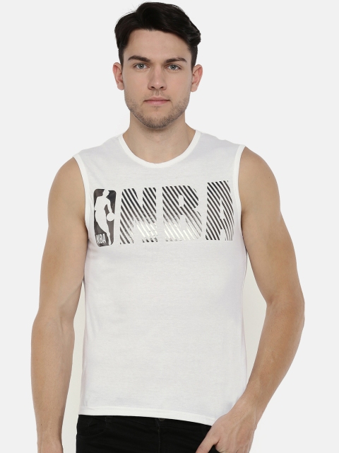 

NBA Men White Printed Round Neck T-shirt