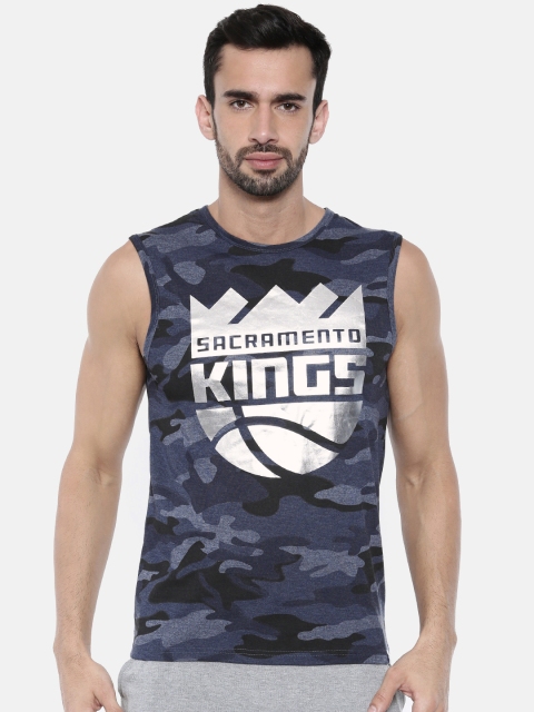 

NBA Men Navy Blue Printed Round Neck T-shirt