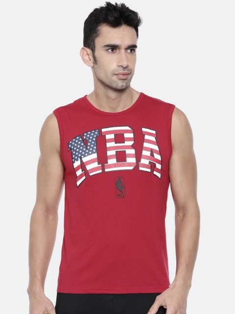 

NBA Men Red Printed Round Neck Basketball T-shirt