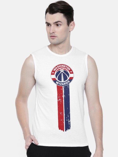 

NBA Men White Printed Round Neck T-shirt