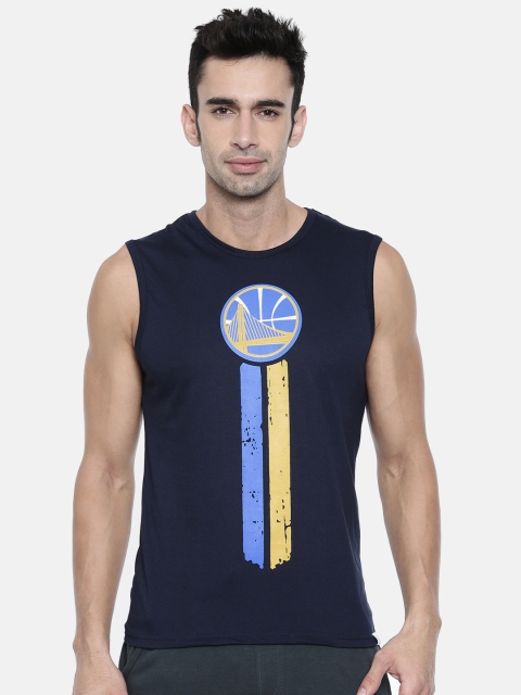 

NBA Men Navy Blue Printed Round Neck T-shirt