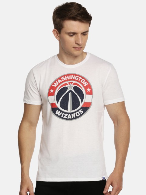 

NBA Men White Printed Round Neck Basketball T-shirt