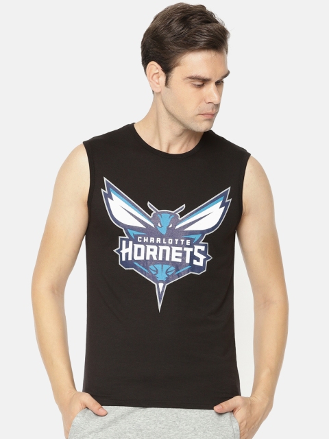

NBA Men Black Printed Charlotte Hornets T-shirt