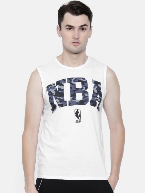 

NBA Men White Printed Round Neck T-shirt