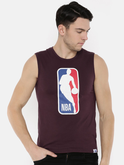 

NBA Men Maroon Printed Round Neck T-shirt