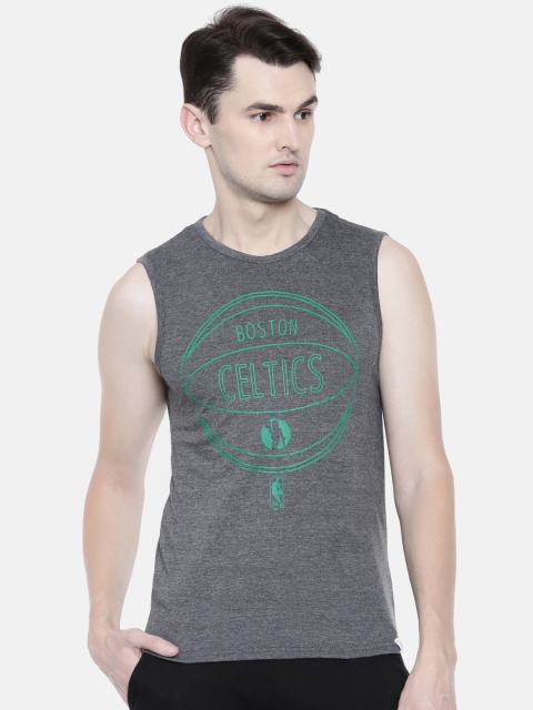 

NBA Men Charcoal Grey Printed Round Neck T-shirt