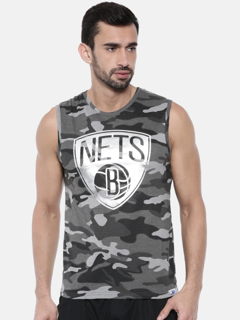 

NBA Men Grey Printed Round Neck T-shirt