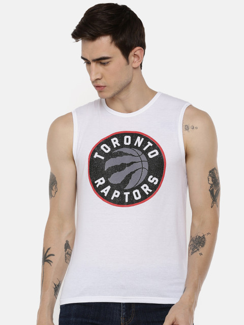 

NBA Men White Printed Round Neck T-shirt