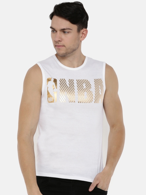 

NBA Men White Printed Round Neck T-shirt