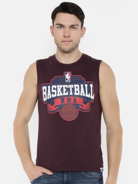 

NBA Men Maroon Printed Round Neck T-shirt