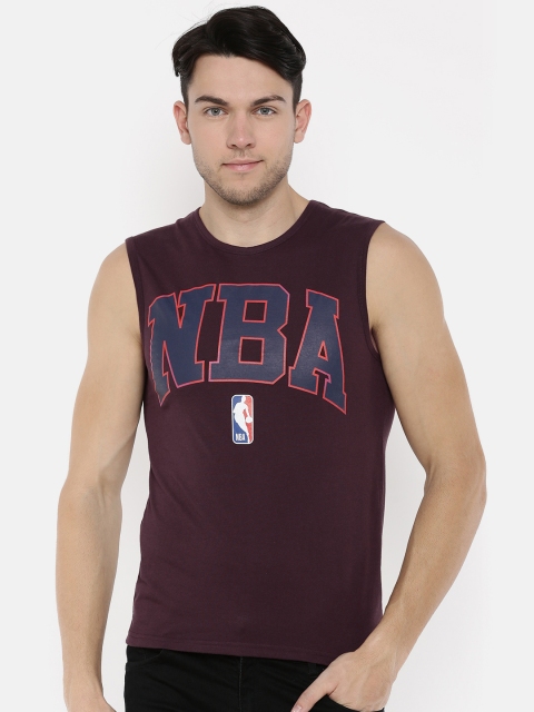 

NBA Men Maroon Printed Round Neck T-shirt