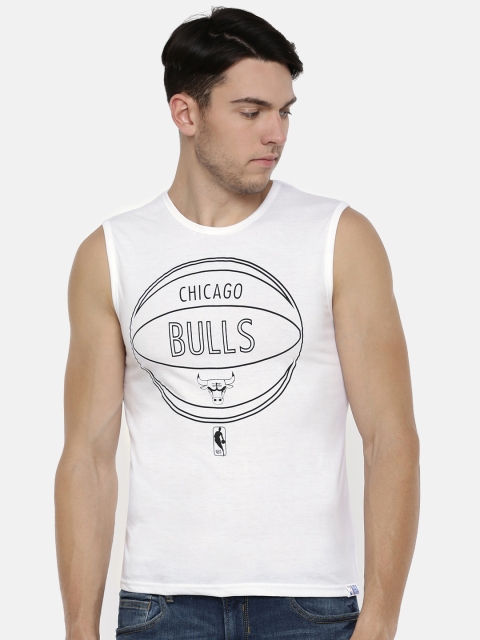 

NBA Men White Printed Round Neck T-shirt