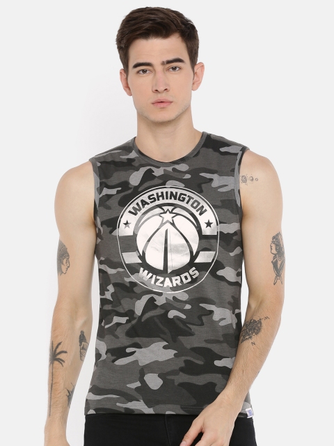 

NBA Men Grey Printed Round Neck T-shirt