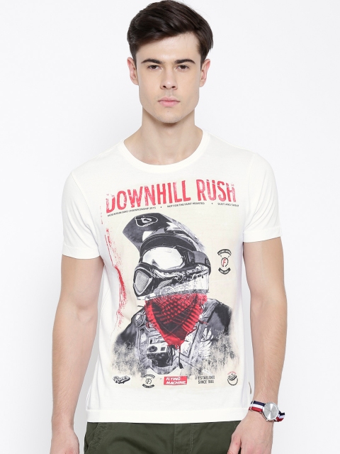 

Flying Machine White Printed T-shirt