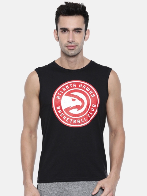 

NBA Men Black Printed Round Neck Sleeveless T-shirt