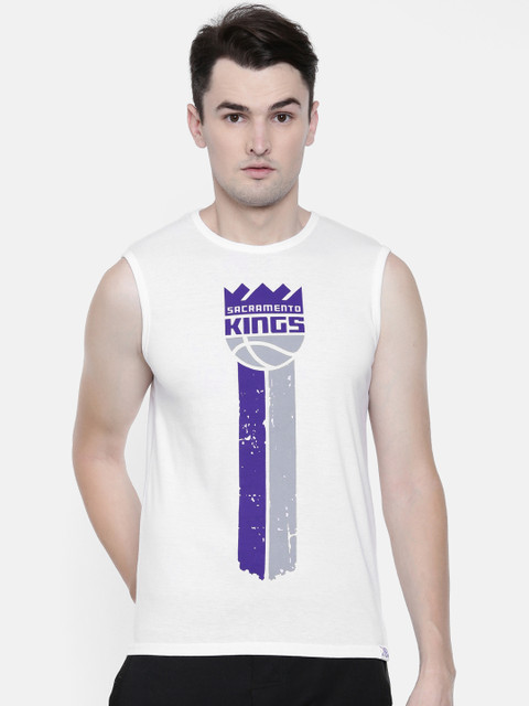 

NBA Men White Printed Round Neck T-shirt
