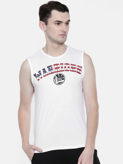 

NBA Men White Printed Round Neck T-shirt
