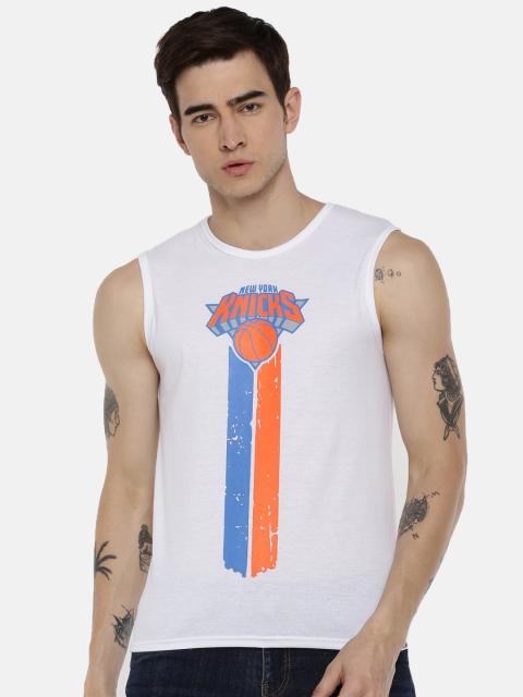 

NBA Men White Printed Round Neck T-shirt